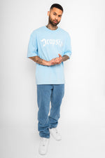 Dropsize Heavy Oversize Logo T-Shirt Baby Blue