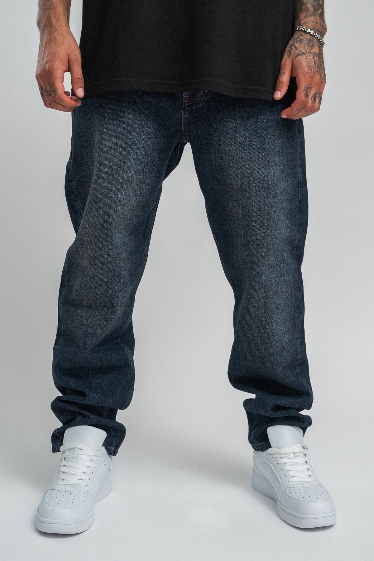 2Y Basic Relaxed Fit Denim Jeans Dark Blue