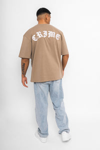 Dropsize Heavy  Oversize Crime T-Shirt Silver Mink