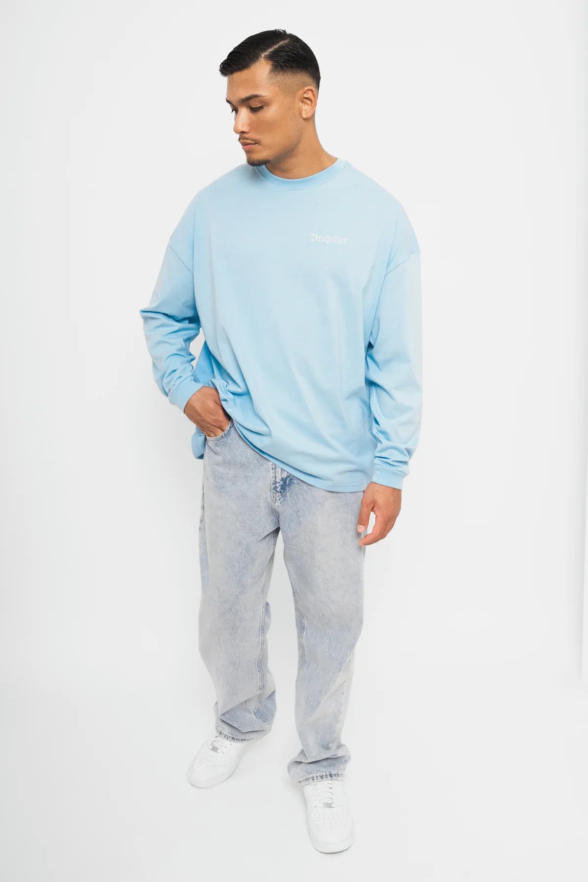 Dropsize Heavy Longsleeve Shirt Baby Blue