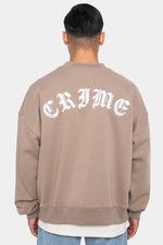 Dropsize Heavy Oversize ''Crime'' Sweater Silver Mink