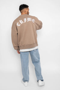 Dropsize Heavy Oversize ''Crime'' Sweater Silver Mink