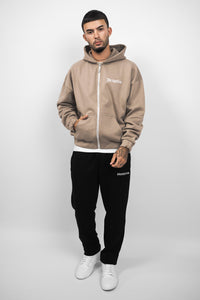 Dropsize Super Heavy Oversize Zip Hoodie Silver Mink