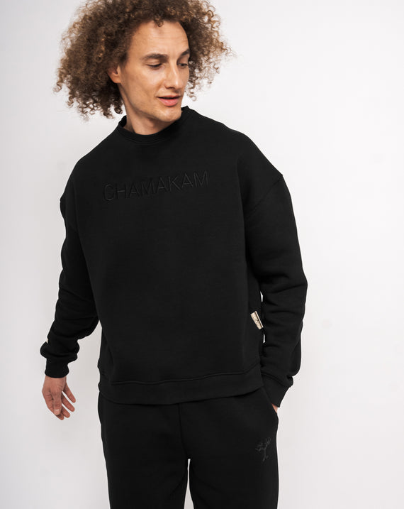 Chamakam Organic Oversized Heavy Sweatshirt Black