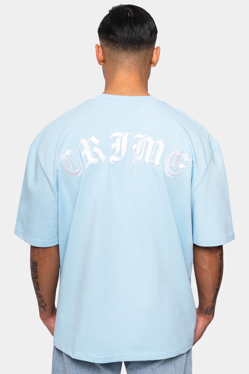 Dropsize Heavy  Oversize Crime T-Shirt Baby Blue