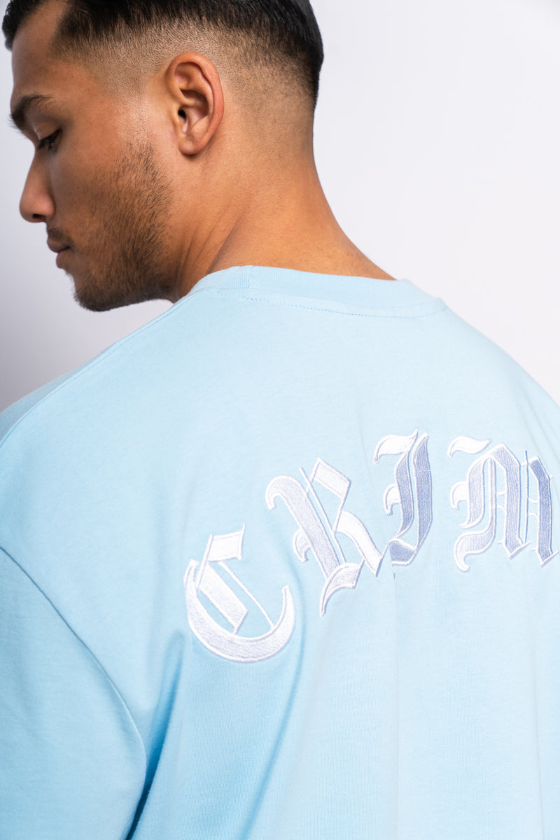 Dropsize Heavy  Oversize Crime T-Shirt Baby Blue
