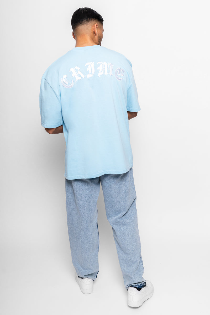 Dropsize Heavy  Oversize Crime T-Shirt Baby Blue