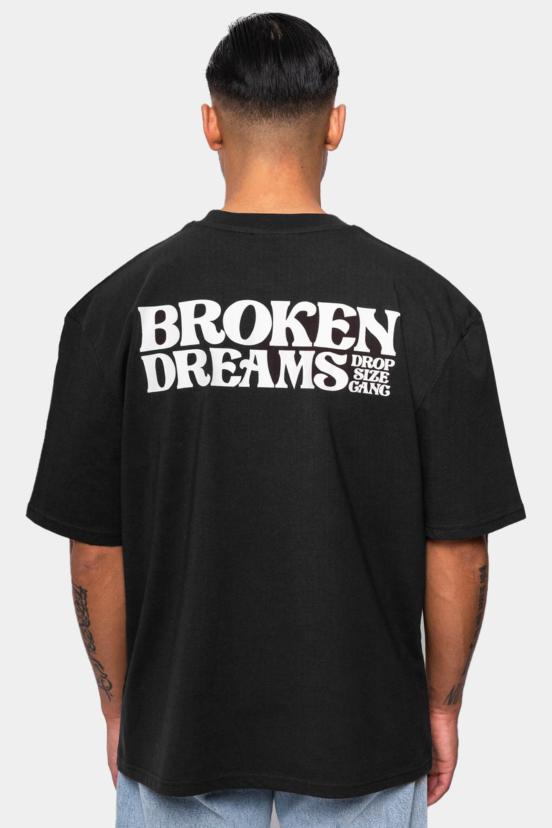 Dropsize Heavy Broken Dreams T-Shirt Washed Black