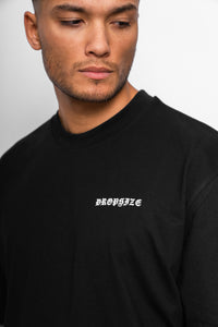 Dropsize Oversize Design T-Shirt Black