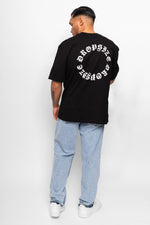 Dropsize Oversize Design T-Shirt Black