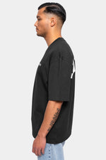 Dropsize Heavy  Oversize Backprint T-Shirt Washed Black