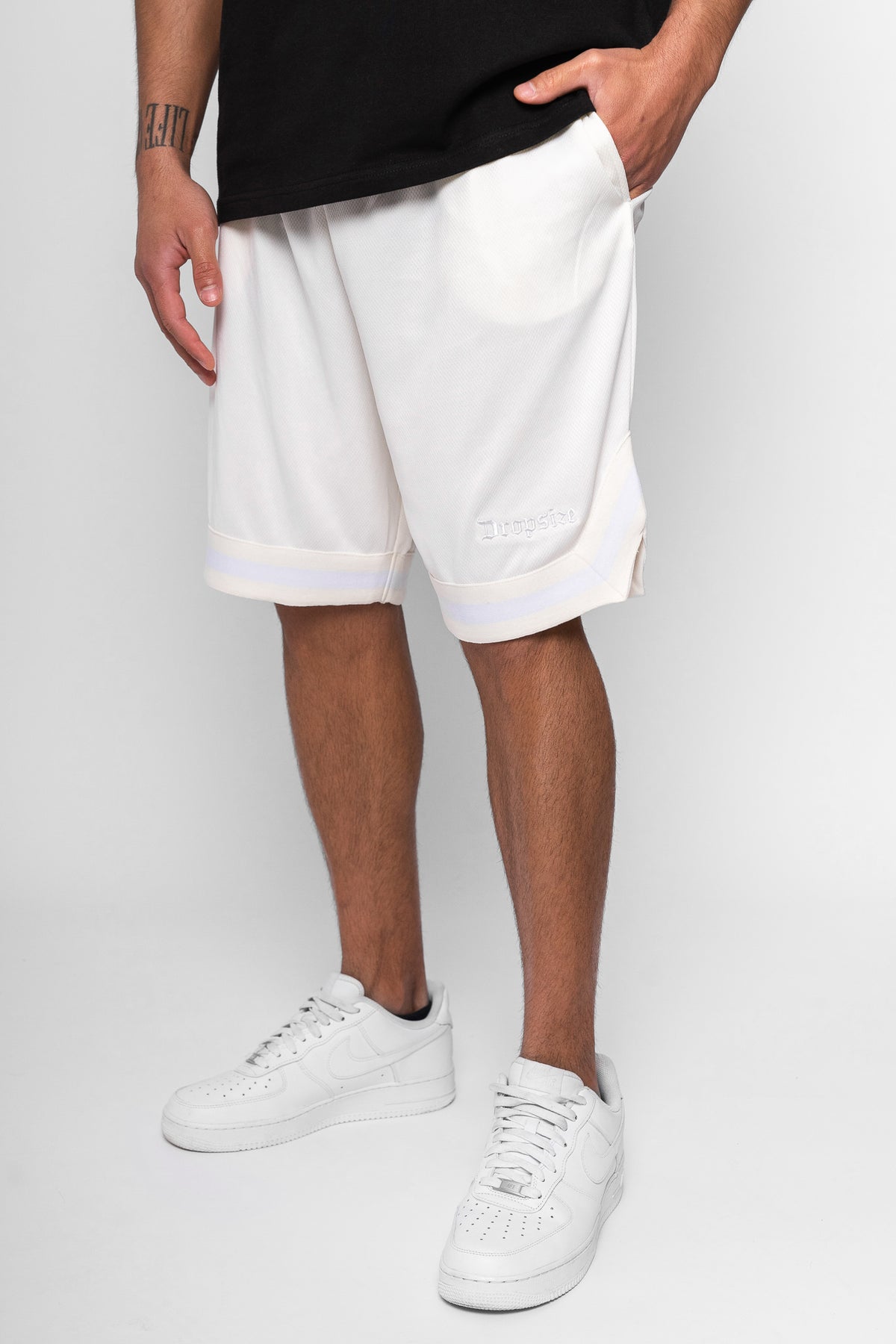 Dropsize Logo Mesh Short Cream White