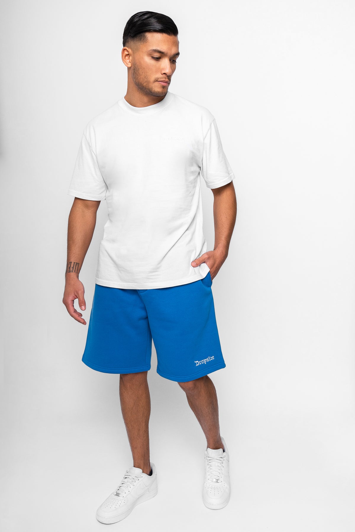 Dropsize Heavy Sweat Embo Sweatshorts Royal Blue