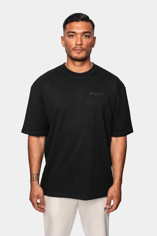 Dropsize Heavy Oversize Crew Love T-Shirt Black