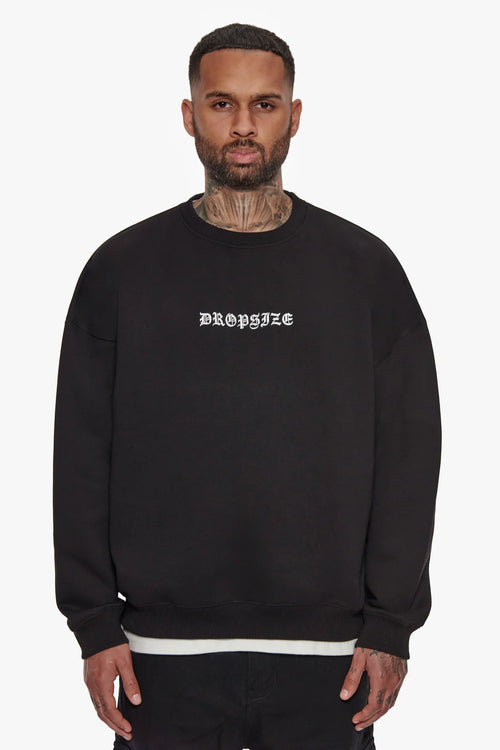 Dropsize Heavy Crime Crewneck Sweater Black