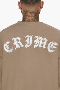 Dropsize Heavy Crime Crewneck Sweater Silver Mink