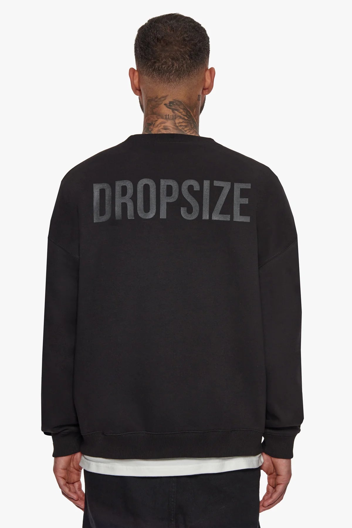 Dropsize Heavy Oversize HD Print Sweater Black