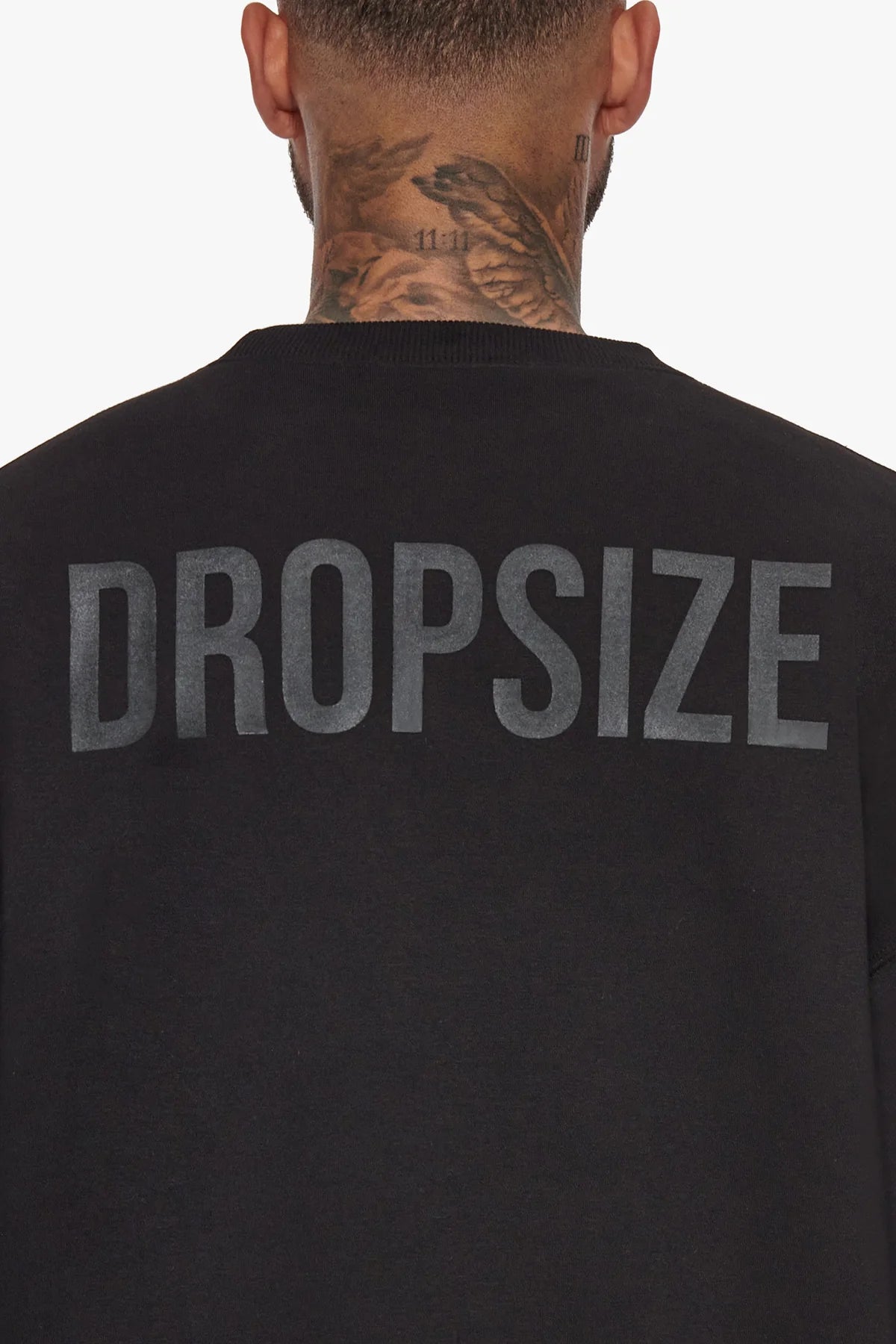 Dropsize Heavy Oversize HD Print Sweater Black