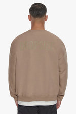 Dropsize Heavy Oversize HD Print Sweater Silver Mink