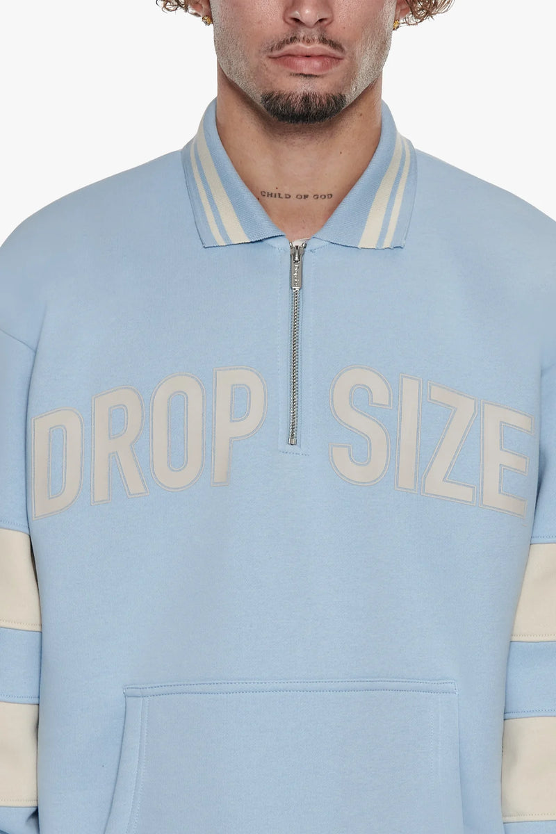 Dropsize Heavy Oversize Collar Sweater White Baby Blue