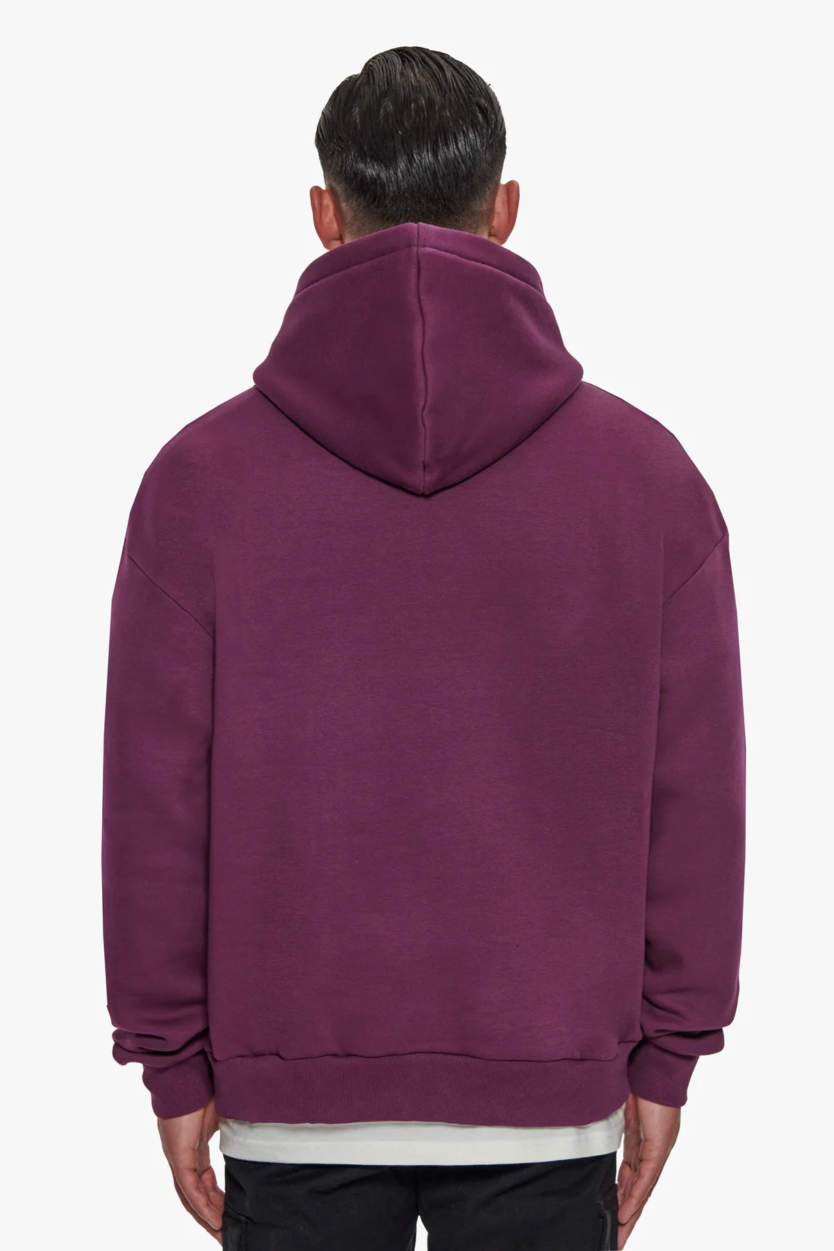 Dropsize Heavy Logo Design Hoodie Grape Wine