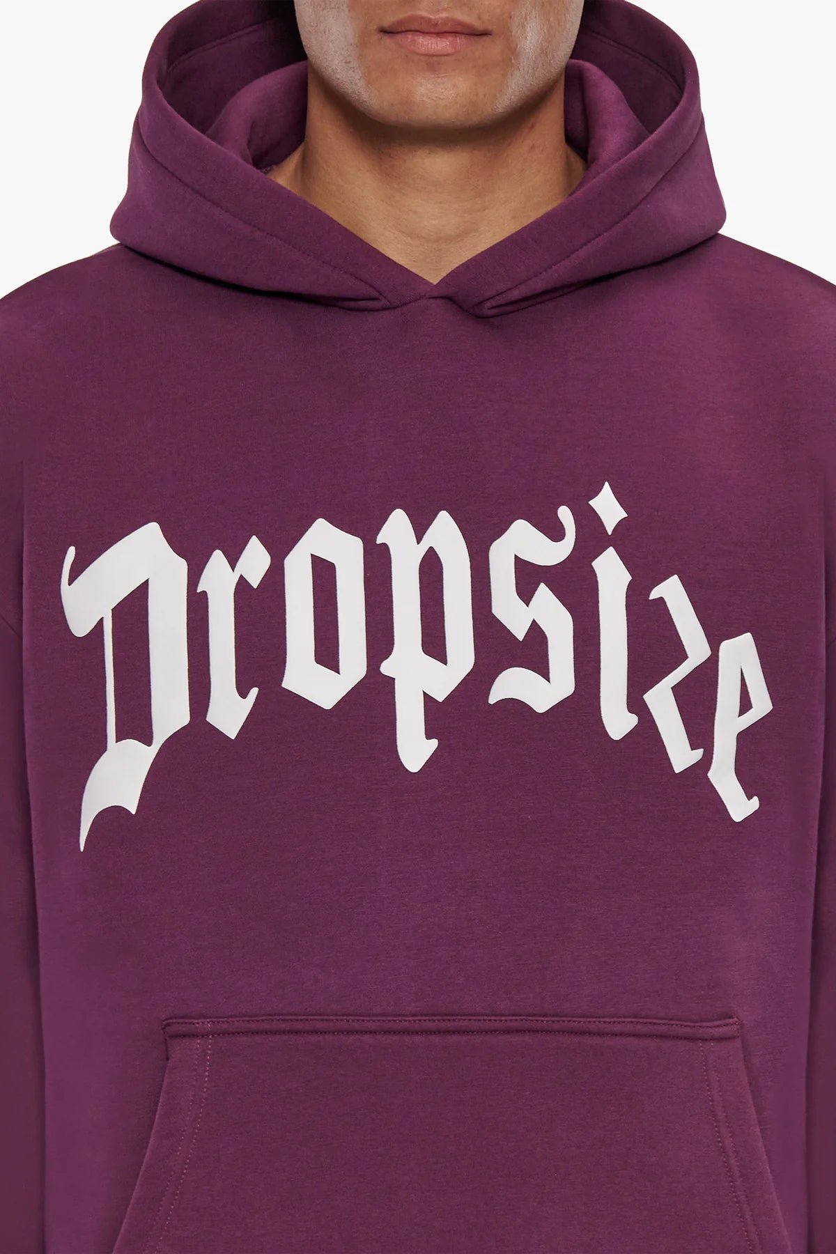 Dropsize Heavy Logo Design Hoodie Grape Wine