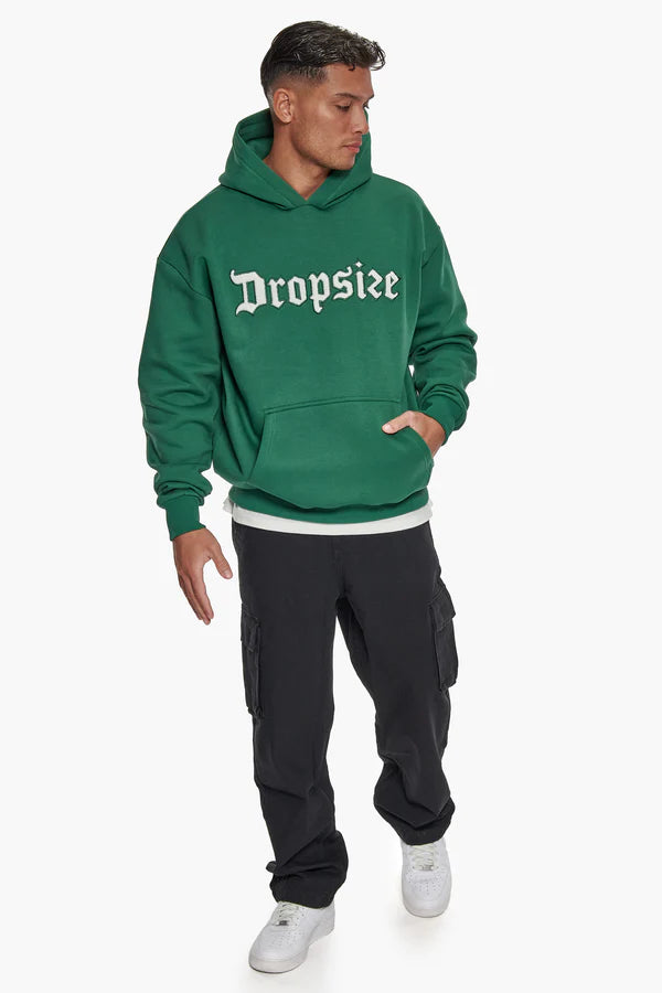 Dropsize Heavy Oversize Frottee Hoodie Green