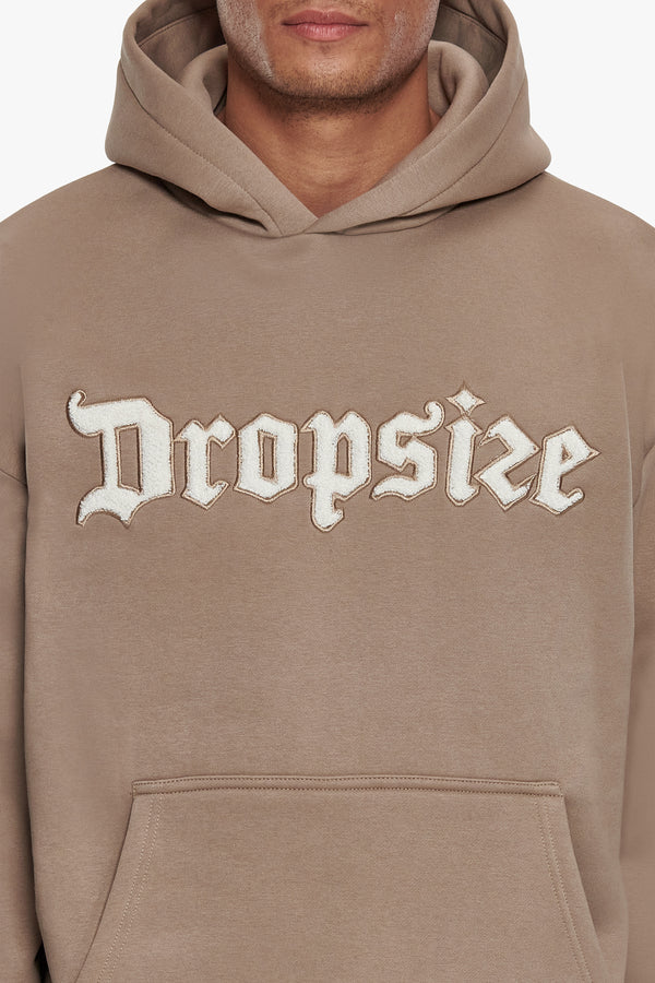 Dropsize Heavy Oversized Frottee Hoodie Silver Mink