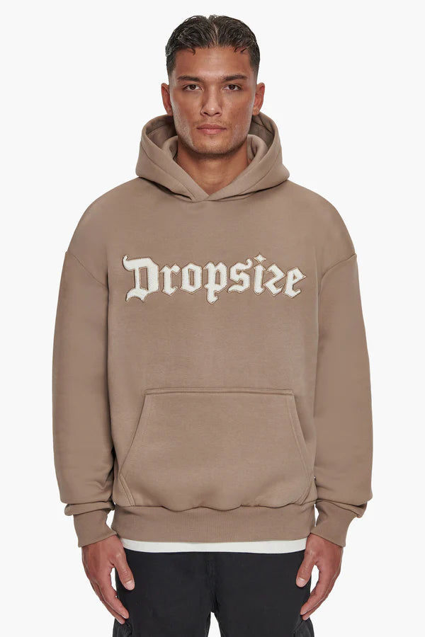 Dropsize Heavy Oversized Frottee Hoodie Silver Mink