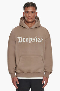 Dropsize Heavy Oversized Frottee Hoodie Silver Mink