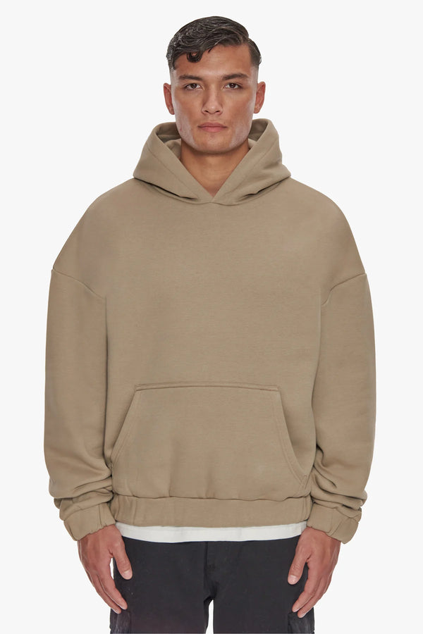 Dropsize Heavy Oversize Rubber Patch  Hoodie Weathered Teak