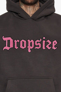 Dropsize Heavy Oversize Frottee Hoodie Washed Black