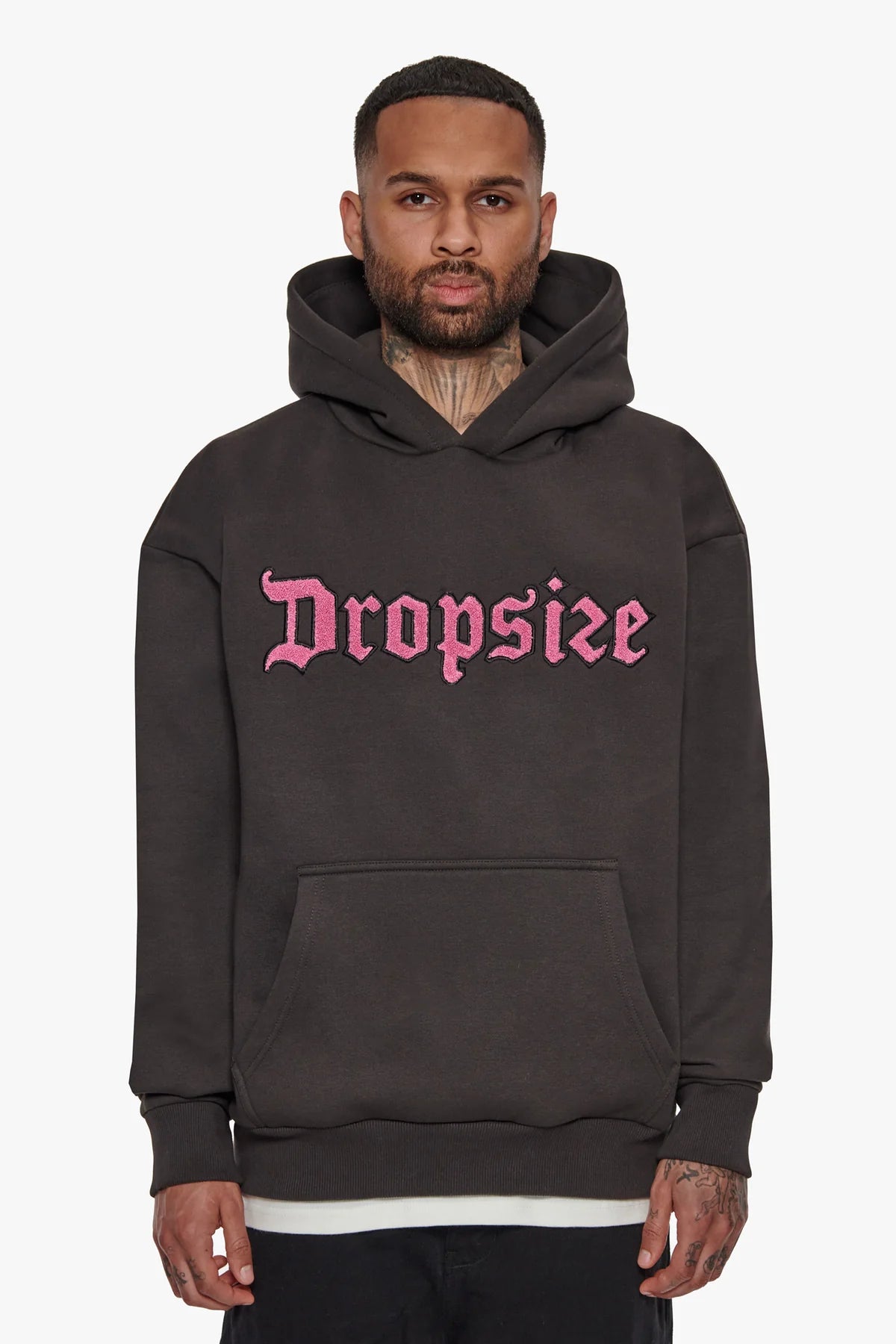 Dropsize Heavy Oversize Frottee Hoodie Washed Black