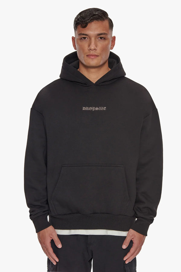 Dropsize Heavy Crime Hood Hoodie Black