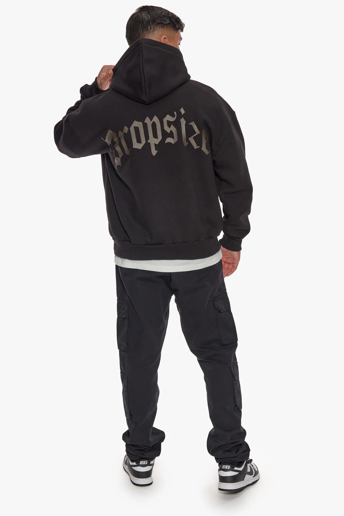 Dropsize Heavy Backlogo Hoodie Black Chocolate