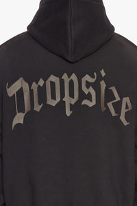 Dropsize Heavy Backlogo Hoodie Black Chocolate