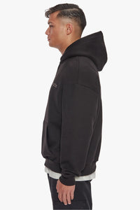 Dropsize Heavy Backlogo Hoodie Black Chocolate