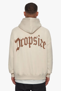 Dropsize Heavy Backlogo Hoodie Coconut Milk Brown