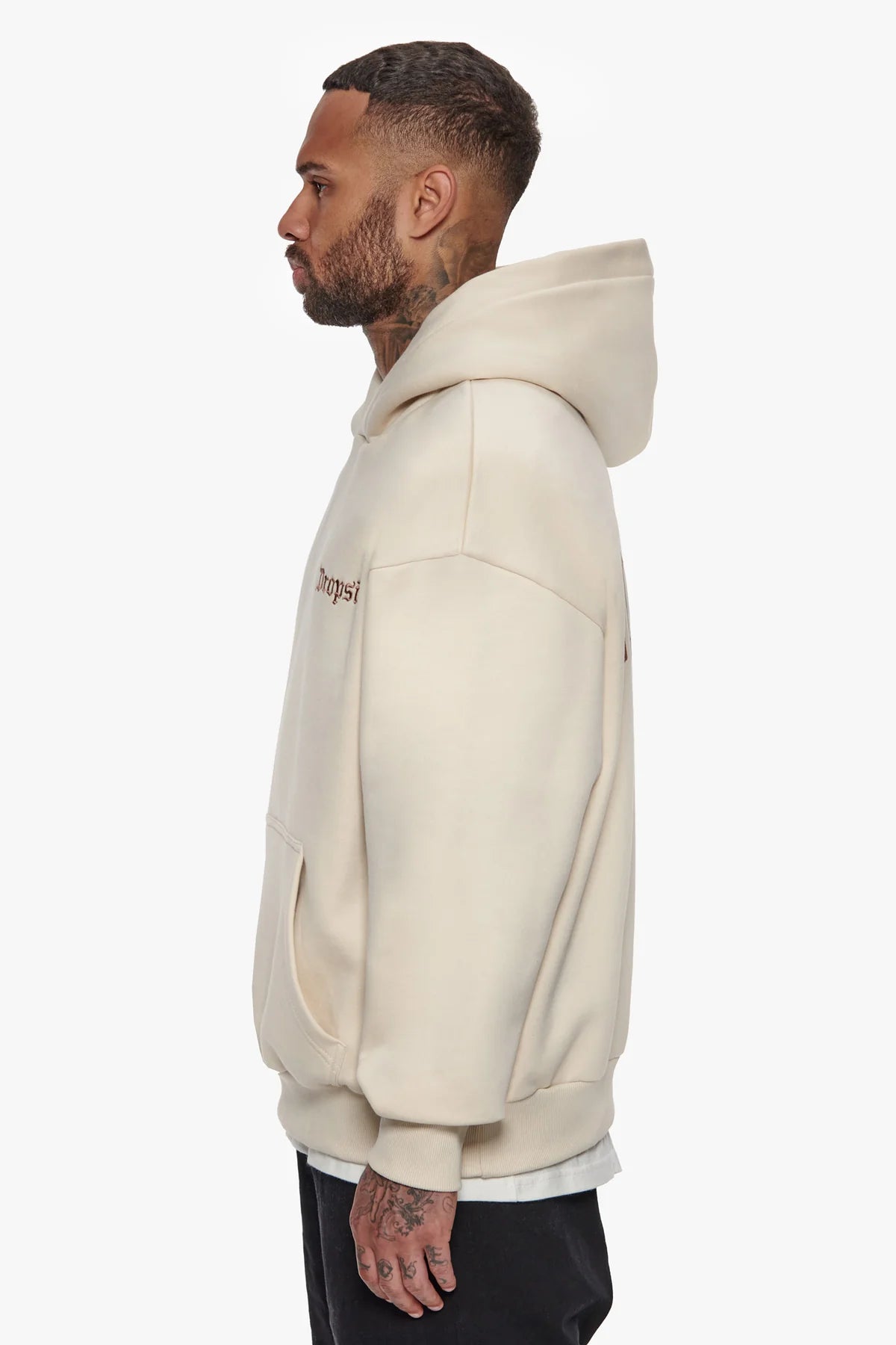 Dropsize Heavy Backlogo Hoodie Coconut Milk Brown