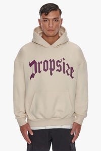 Dropsize Heavy Frontlogo Hoodie Coconut Milk Grape