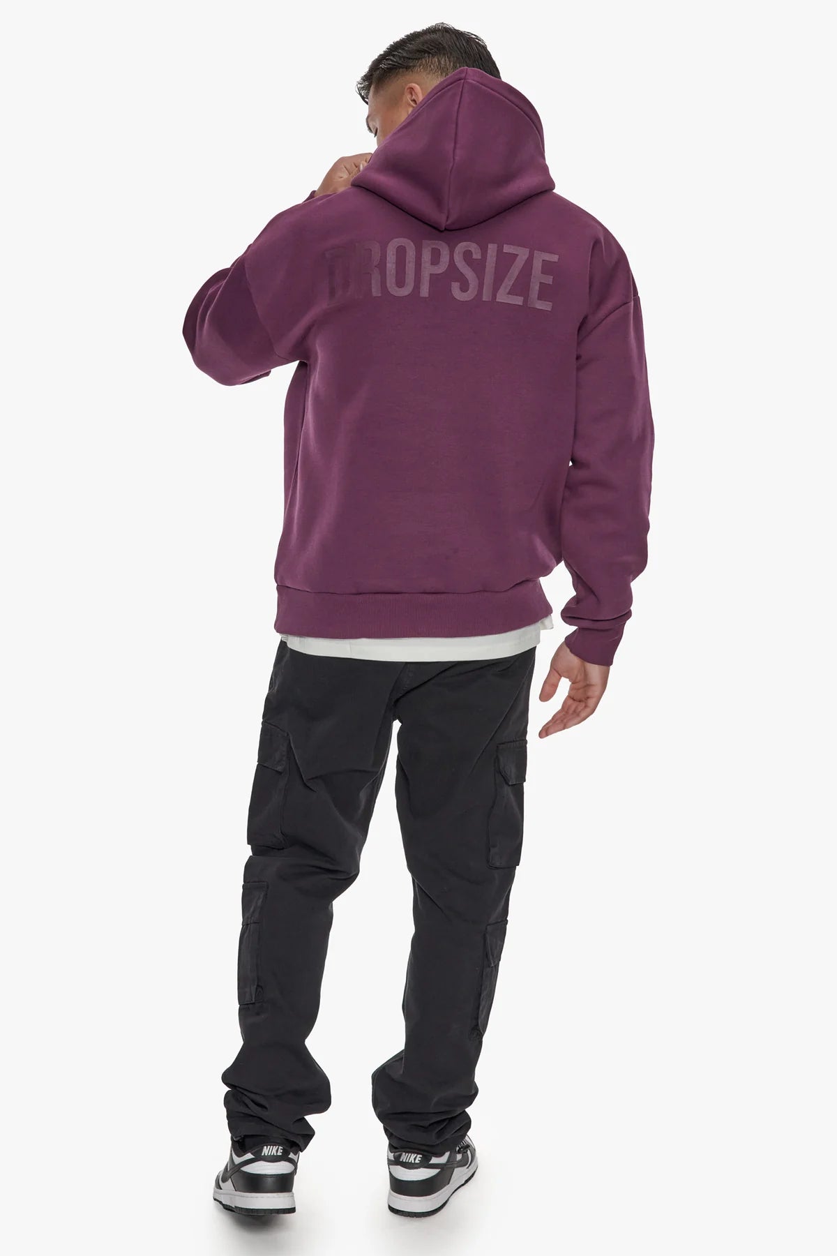 Dropsize Oversize HD Print Hoodie Grape