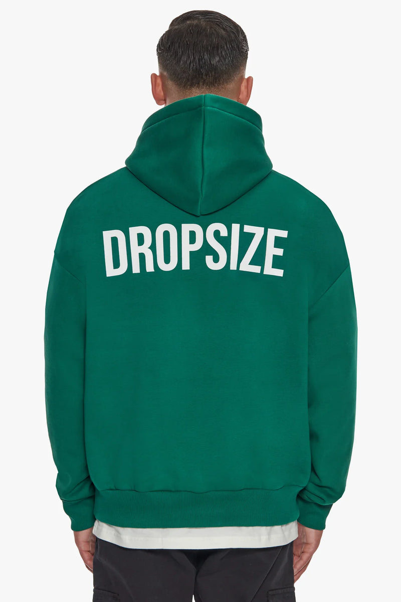 Dropsize Oversize HD Print Hoodie Green White