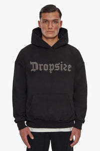 Dropsize Heavy Oversize Frottee Embo Hoodie Black