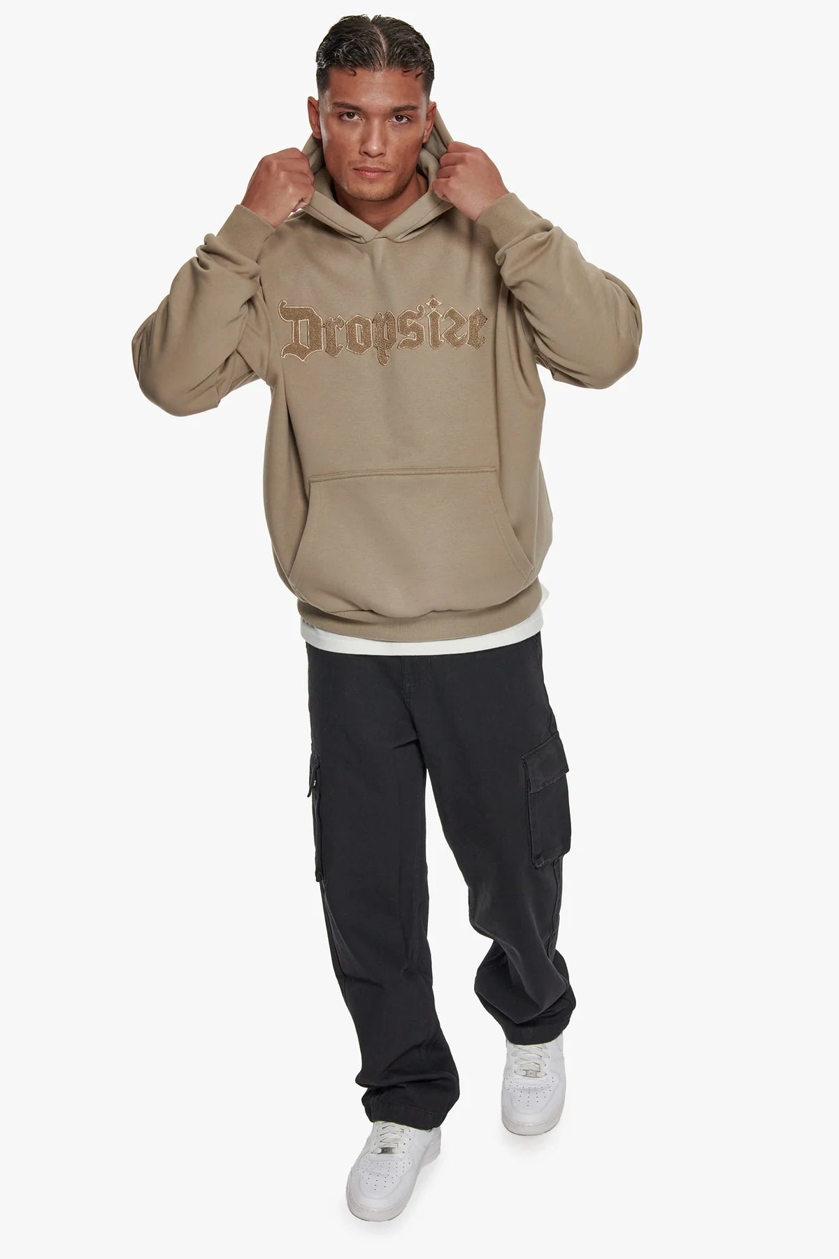 Dropsize Heavy Oversize Frottee Embo Hoodie Weathered Teak