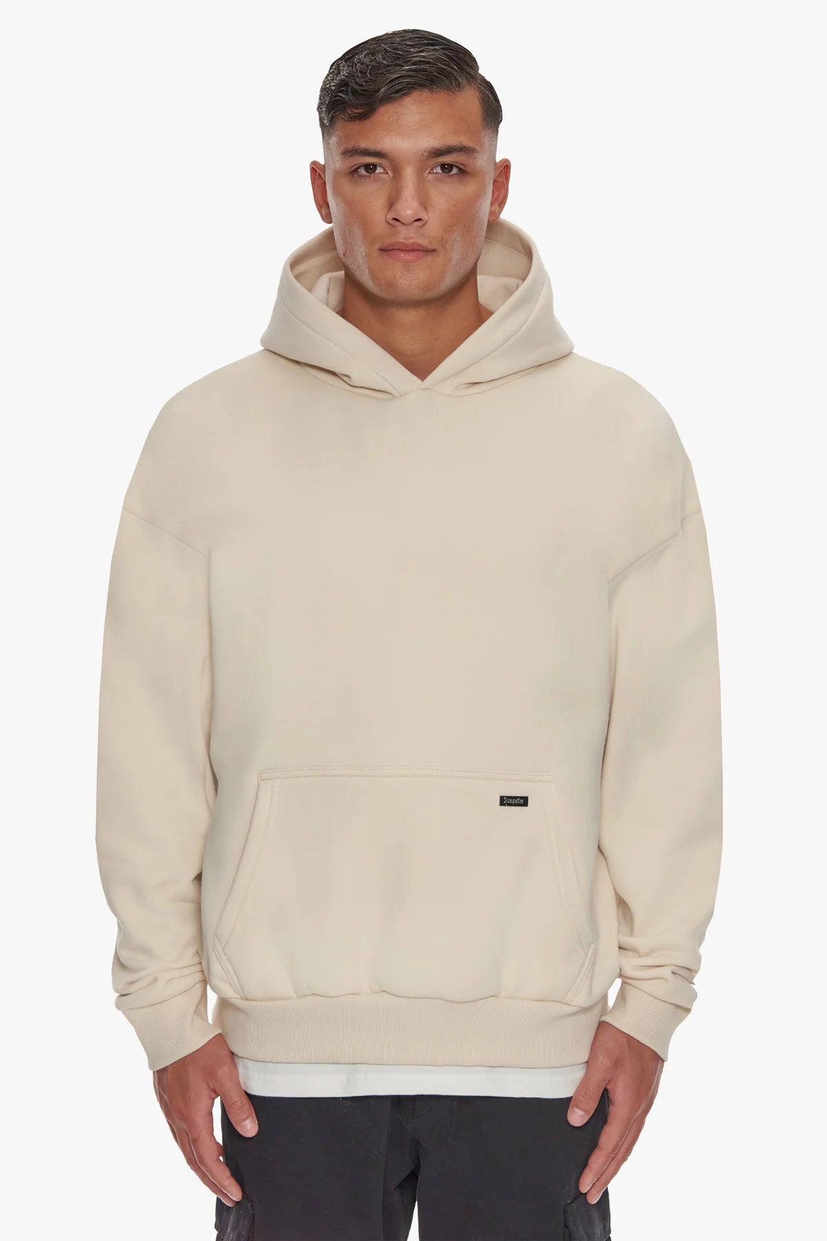 Dropsize Heavy Oversize Flat Embo Hoodie Coconut Milk