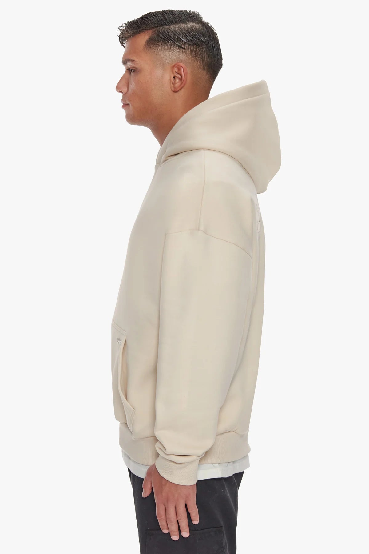 Dropsize Heavy Oversize Flat Embo Hoodie Coconut Milk