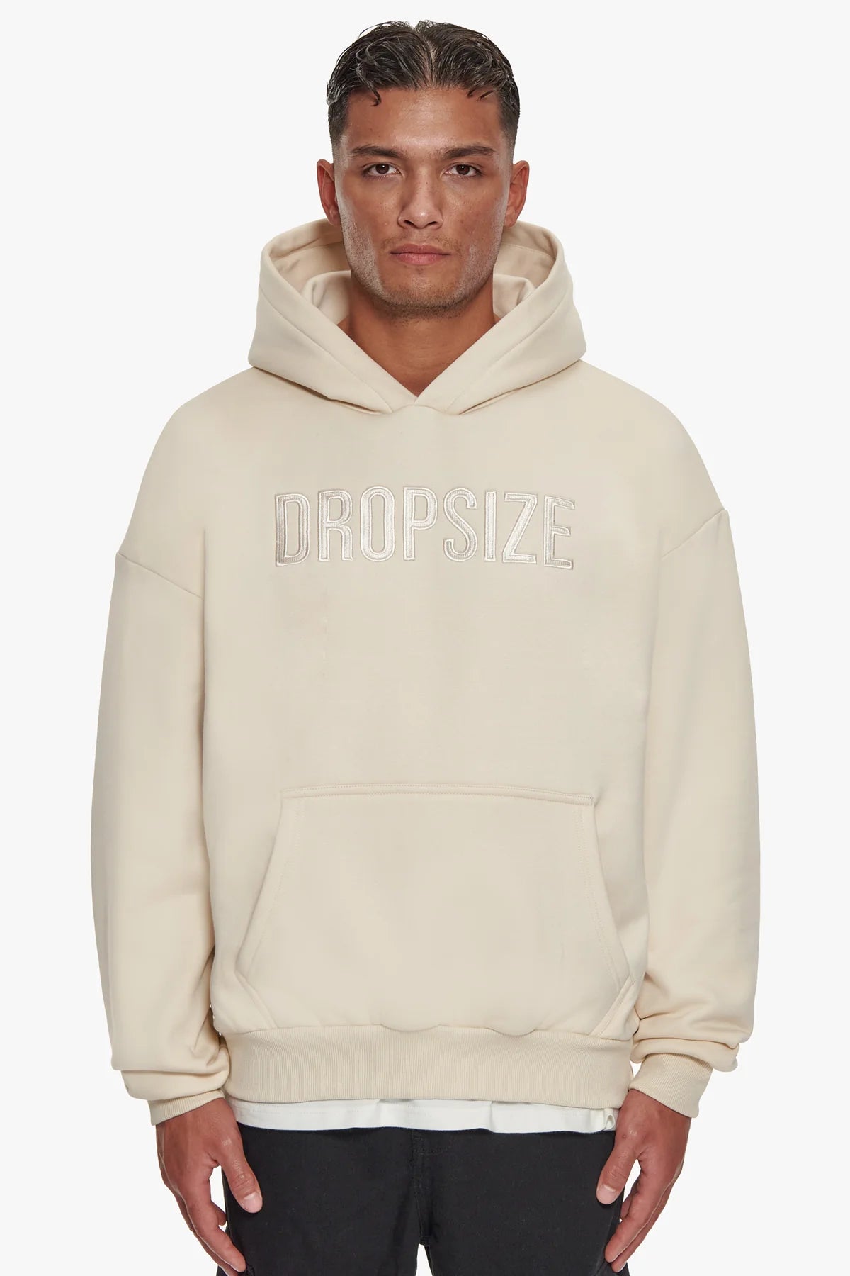 Dropsize Heavy Oversize Flat Front Hoodie Coconut Milk