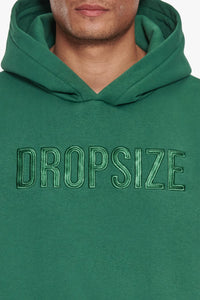 Dropsize Heavy Oversize Flat Front Hoodie Green