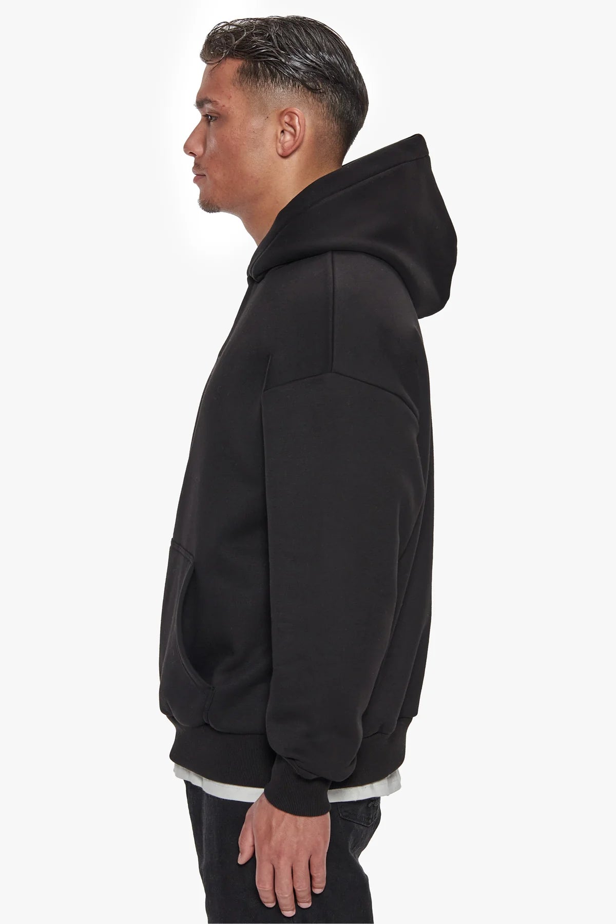 Dropsize Heavy Oversized Center HD Hoodie Black