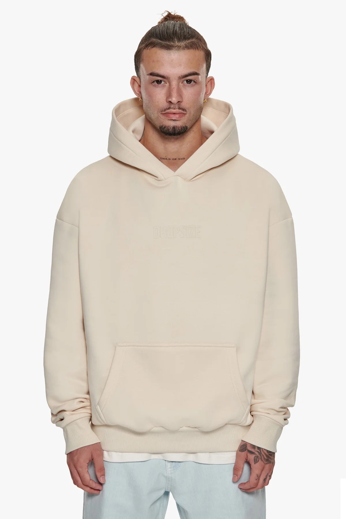 Dropsize Heavy Oversized Center HD Hoodie Coconut Milk